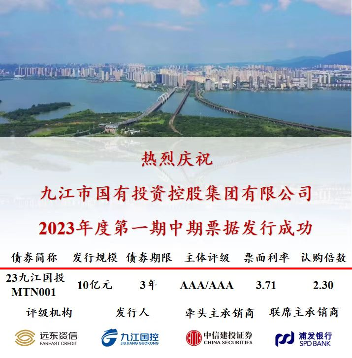 喜報(bào)！市國控集團(tuán)成功發(fā)行10億元中期票據(jù)